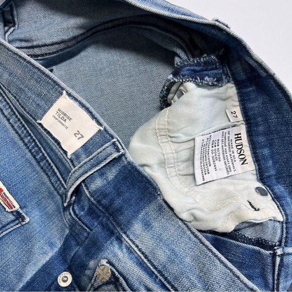 Hudson Jeans Midrise Tilda Crop Cigarette Women’s Size 27 Hem Side Detail Denim - Picture 4 of 14